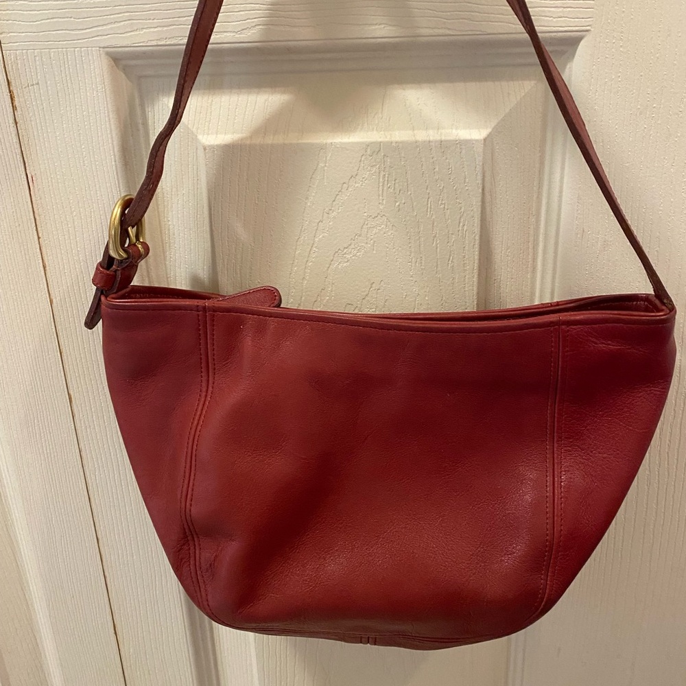 Coach Red Leather Shoulder Bag